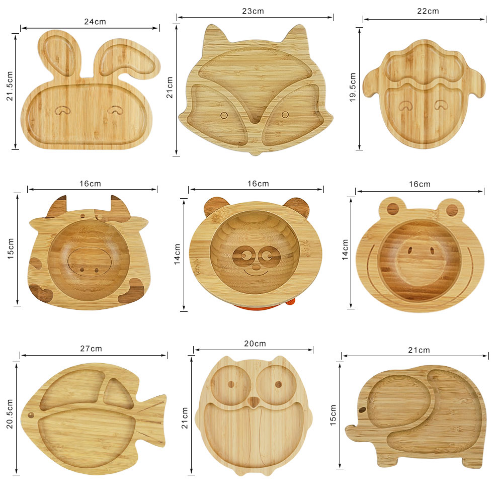 Bamboo Baby Plate Feeding Bowl Bamboo Baby Plate Feeding Bowl
