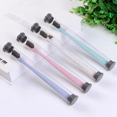 Bamboo Charcoal Toothbrush with Portable Tube Bamboo Charcoal Toothbrush with Portable Tube