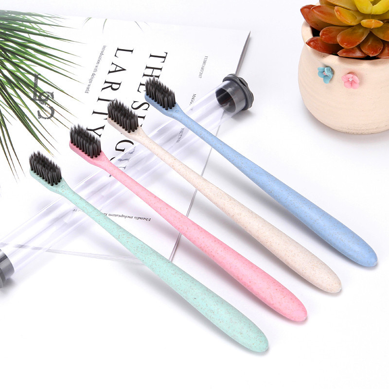Bamboo Charcoal Toothbrush with Portable Tube Bamboo Charcoal Toothbrush with Portable Tube