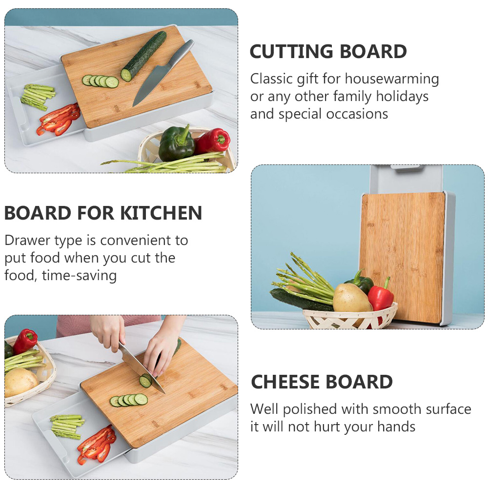 Bamboo Cutting Board with Drawer Bamboo Cutting Board with Drawer