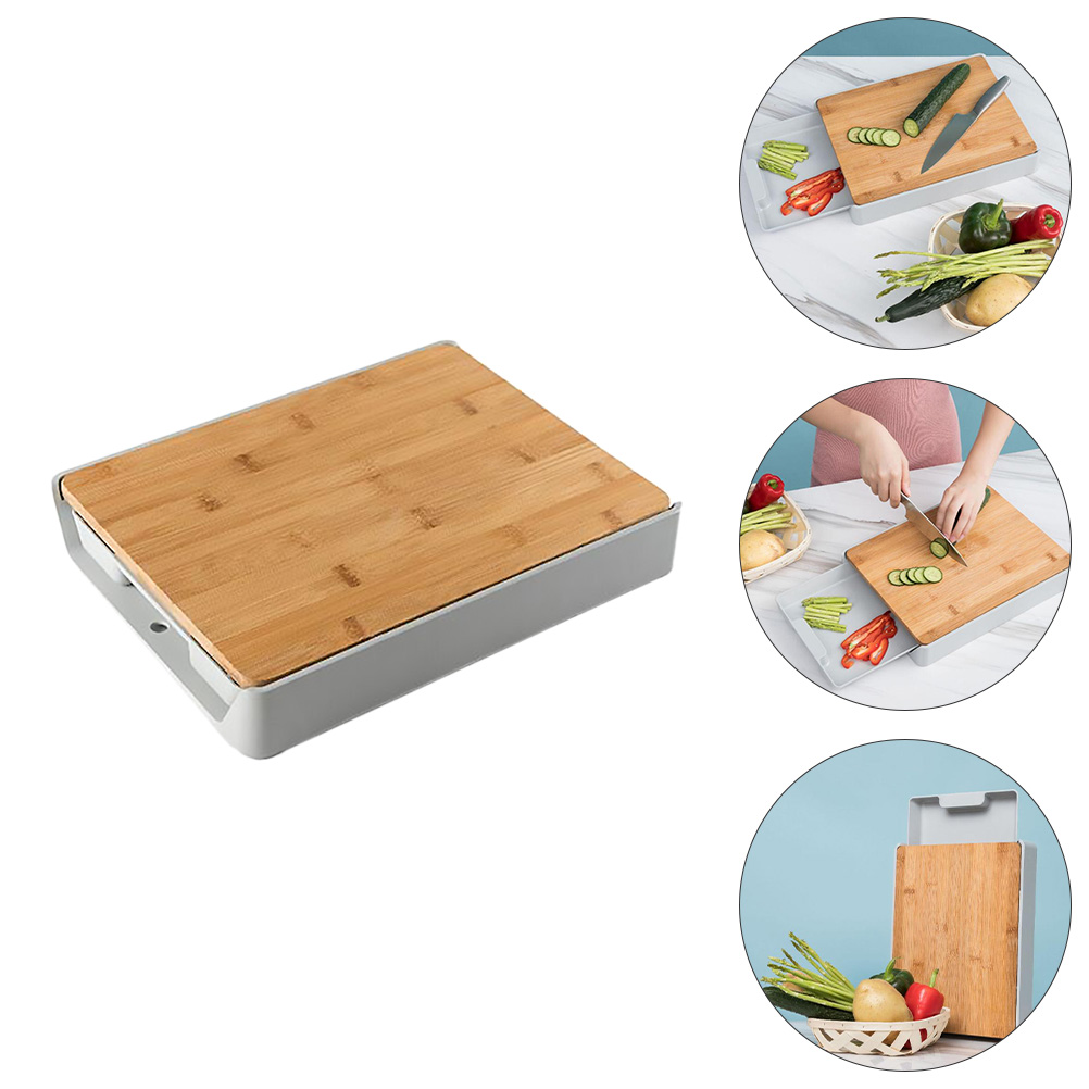 Bamboo Cutting Board with Drawer Bamboo Cutting Board with Drawer