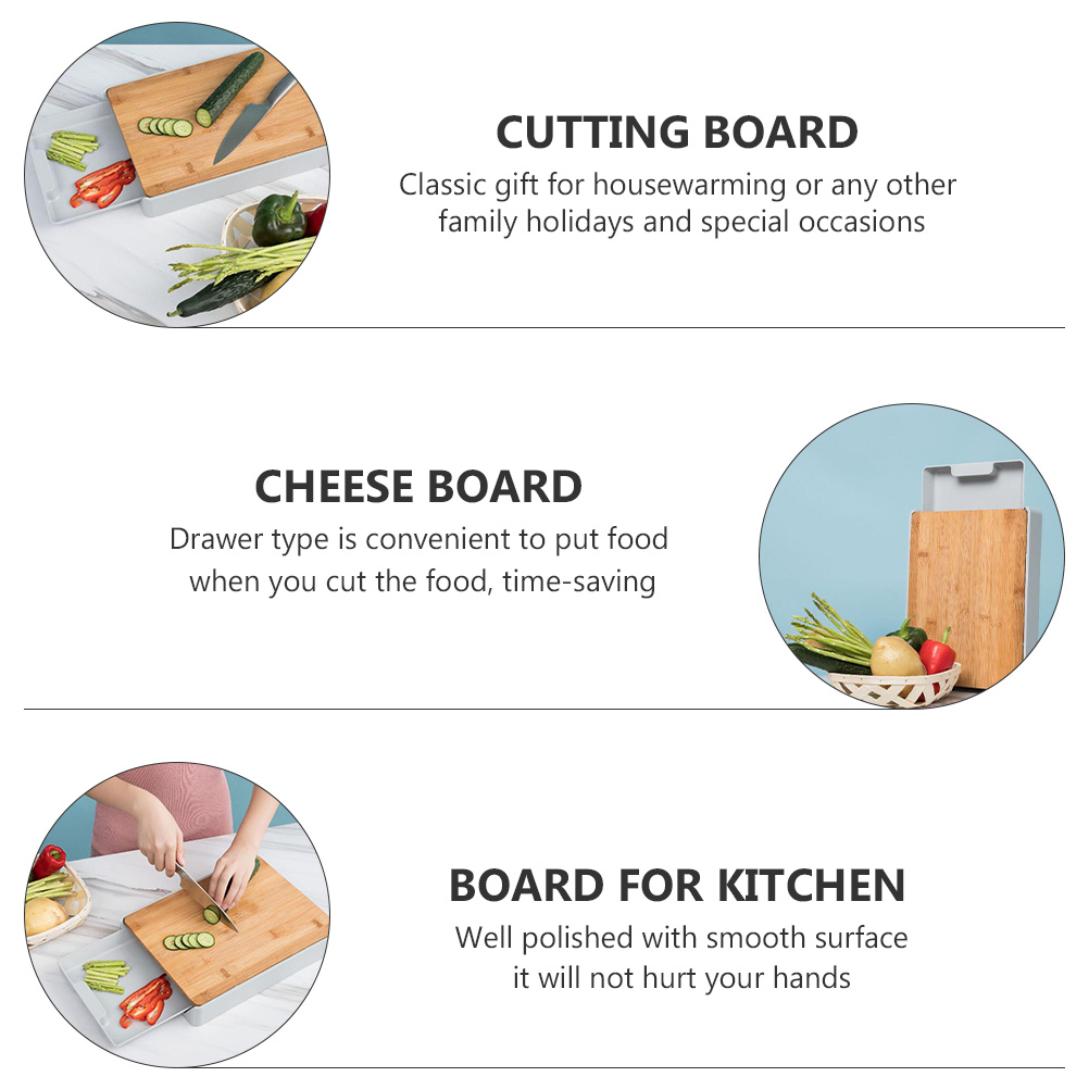Bamboo Cutting Board with Drawer Bamboo Cutting Board with Drawer