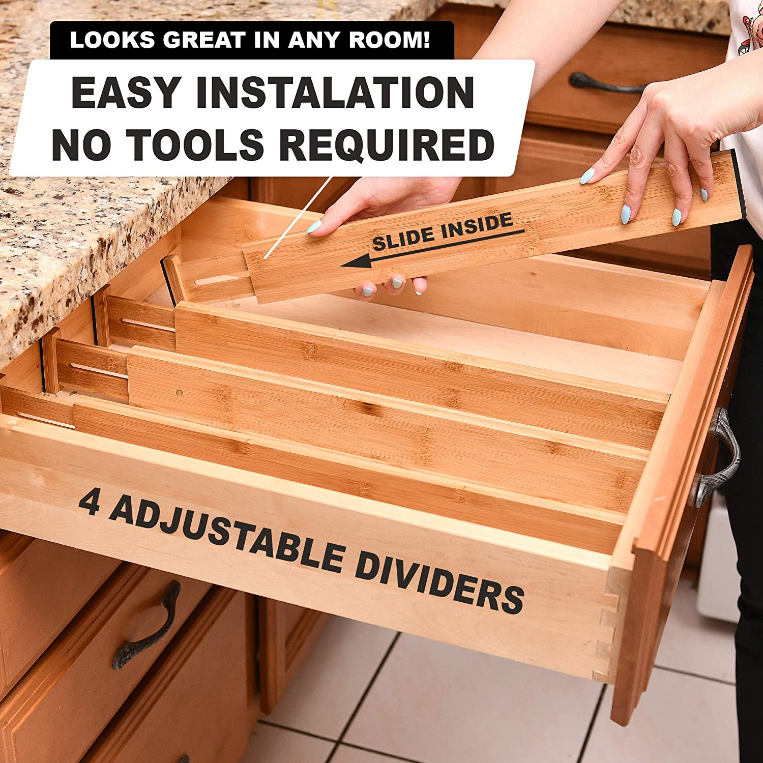 Bamboo Drawer Divider Organizer Bamboo Drawer Divider Organizer