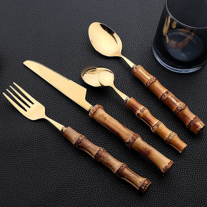 Bamboo Handle Cutlery Set (24Pcs) Bamboo Handle Cutlery Set (24Pcs)