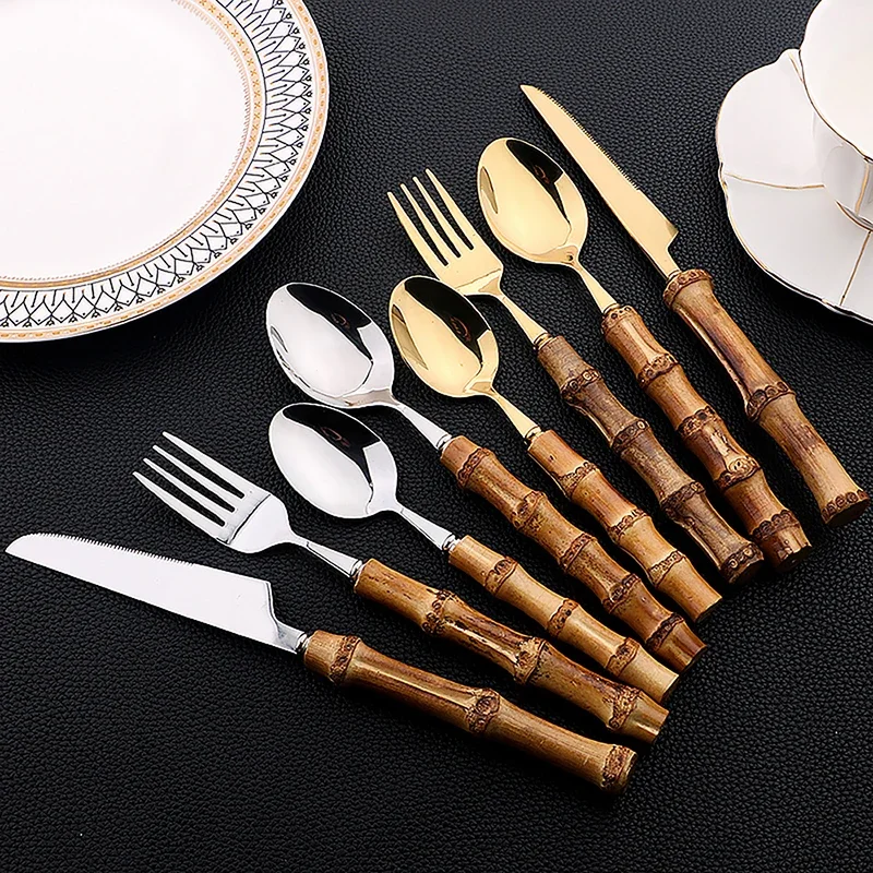 Bamboo Handle Cutlery Set (24Pcs) Bamboo Handle Cutlery Set (24Pcs)