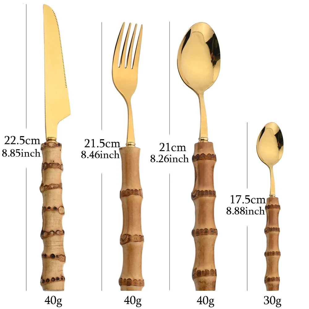 Bamboo Handle Cutlery Set (24Pcs) Bamboo Handle Cutlery Set (24Pcs)