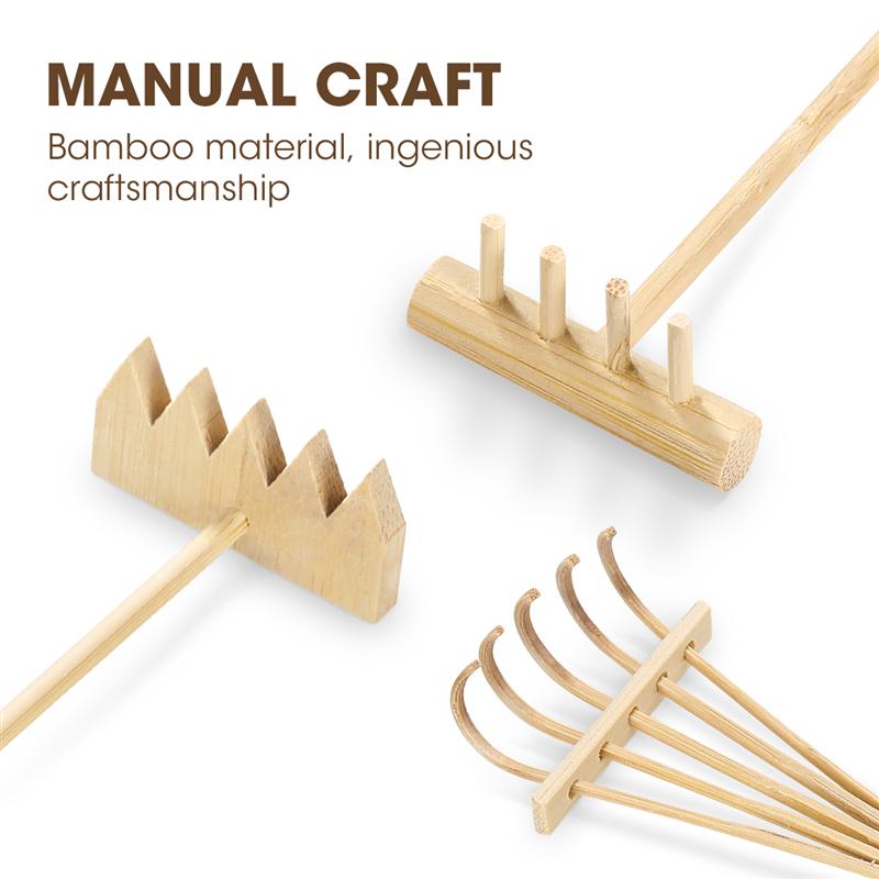 Bamboo Mini Zen Garden Rakes (3pcs)