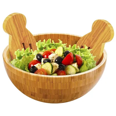 Bamboo Salad Bowl Natural Wood Bamboo Salad Bowl Natural Wood