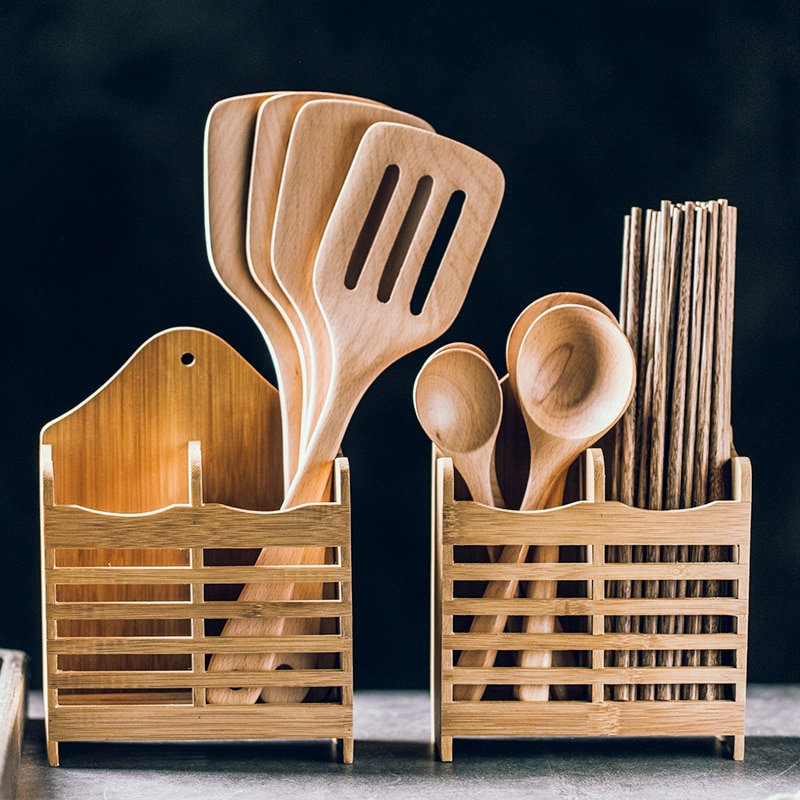 Bamboo Utensils Holder Cutlery Organizer Bamboo Utensils Holder Cutlery Organizer
