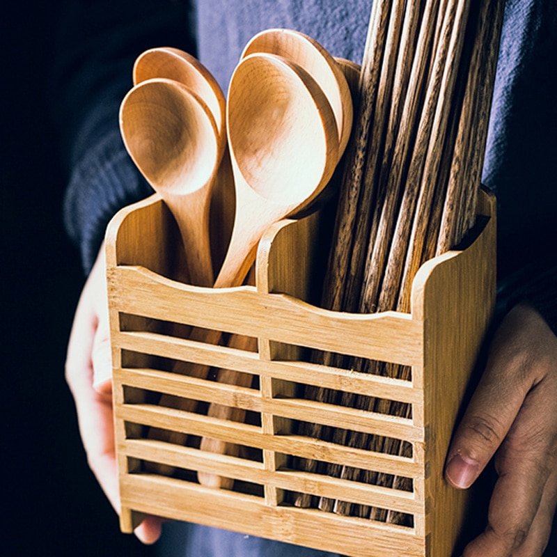 Bamboo Utensils Holder Cutlery Organizer Bamboo Utensils Holder Cutlery Organizer