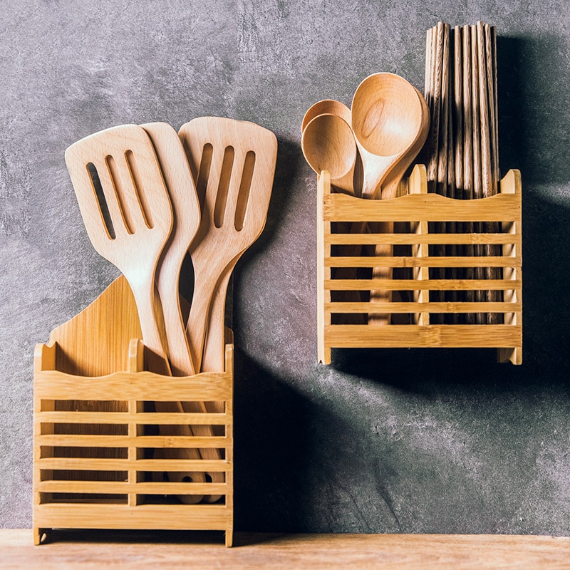 Bamboo Utensils Holder Cutlery Organizer Bamboo Utensils Holder Cutlery Organizer