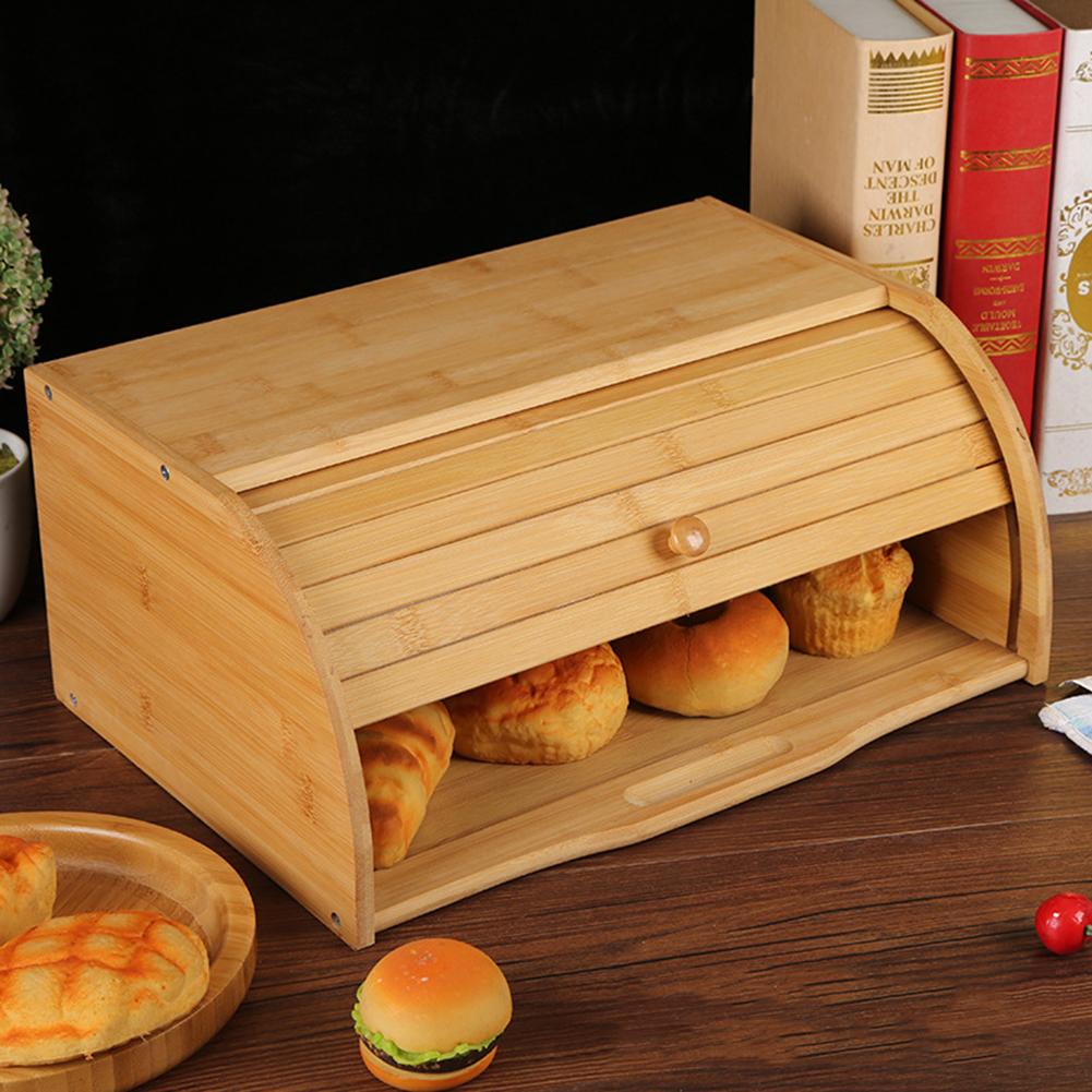 Bamboo Wood Bread Bin Box Bamboo Wood Bread Bin Box