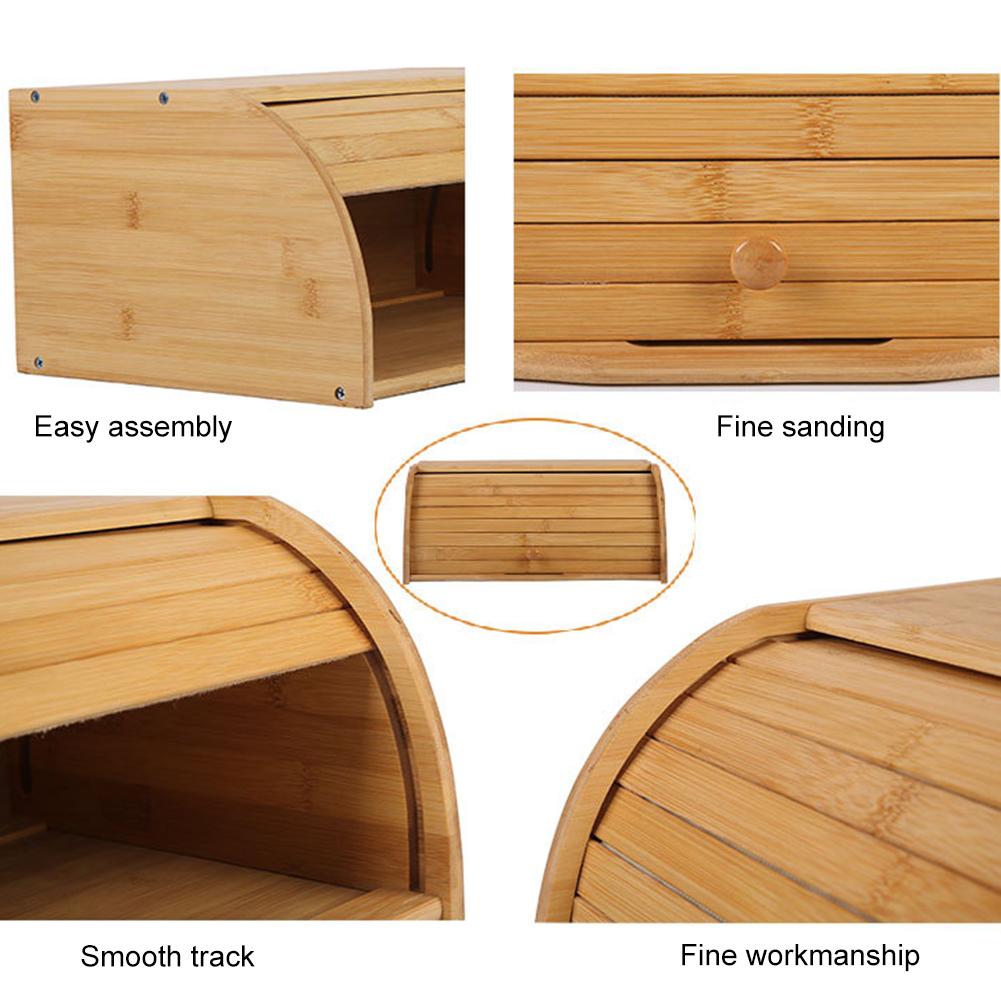 Bamboo Wood Bread Bin Box Bamboo Wood Bread Bin Box