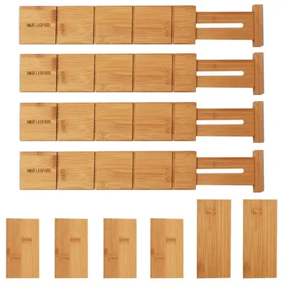 Bamboo Wood Drawer Dividers (4 Pcs)
