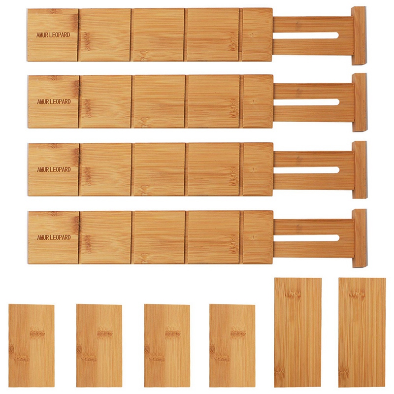Bamboo Wood Drawer Dividers (4 Pcs)