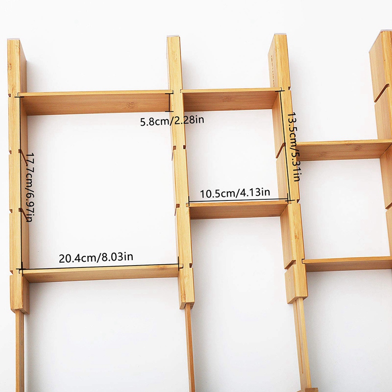Bamboo Wood Drawer Dividers (4 Pcs)