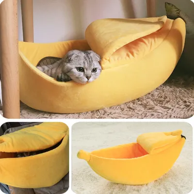 Banana Cat Bed Cozy Pet Cushion