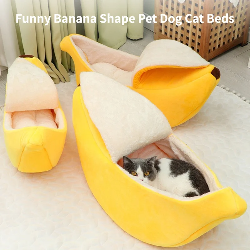Banana Cat Bed House Funny Cute Cozy Cat Mat Beds Warm Durable Portable Pet Basket Kennel Dog Cushion Cat Supplies Banana Cat Bed House Funny Cute Cozy Cat Mat Beds Warm Durable Portable Pet Basket Kennel Dog Cushion Cat Supplies