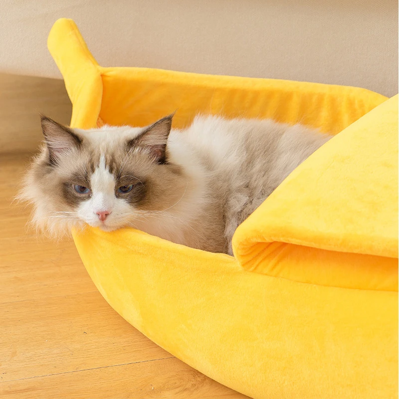 Banana Cat Bed House Funny Cute Cozy Cat Mat Beds Warm Durable Portable Pet Basket Kennel Dog Cushion Cat Supplies Banana Cat Bed House Funny Cute Cozy Cat Mat Beds Warm Durable Portable Pet Basket Kennel Dog Cushion Cat Supplies