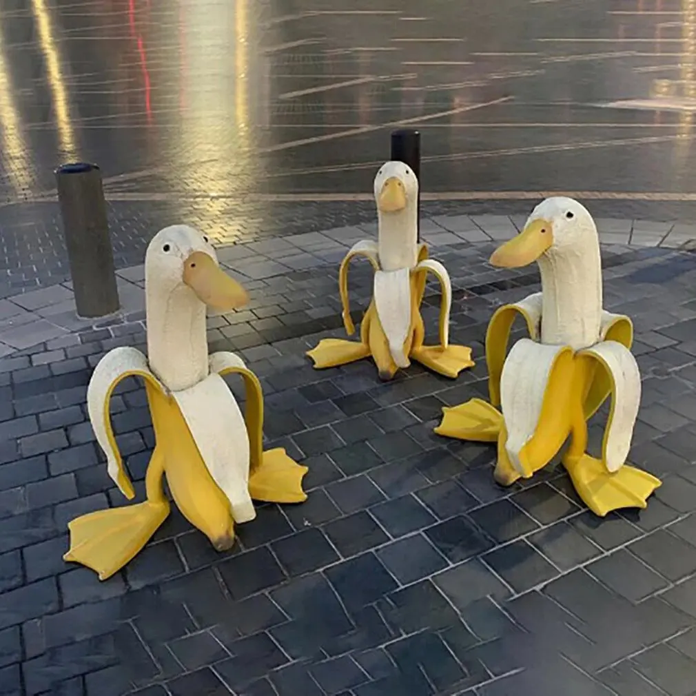 Banana Duck Creative Garden Decor Sculptures Yard Vintage Gardening Decor Art Whimsical Peeled Banana Duck Home Statues Banana Duck Creative Garden Decor Sculptures Yard Vintage Gardening Decor Art Whimsical Peeled Banana Duck Home Statues