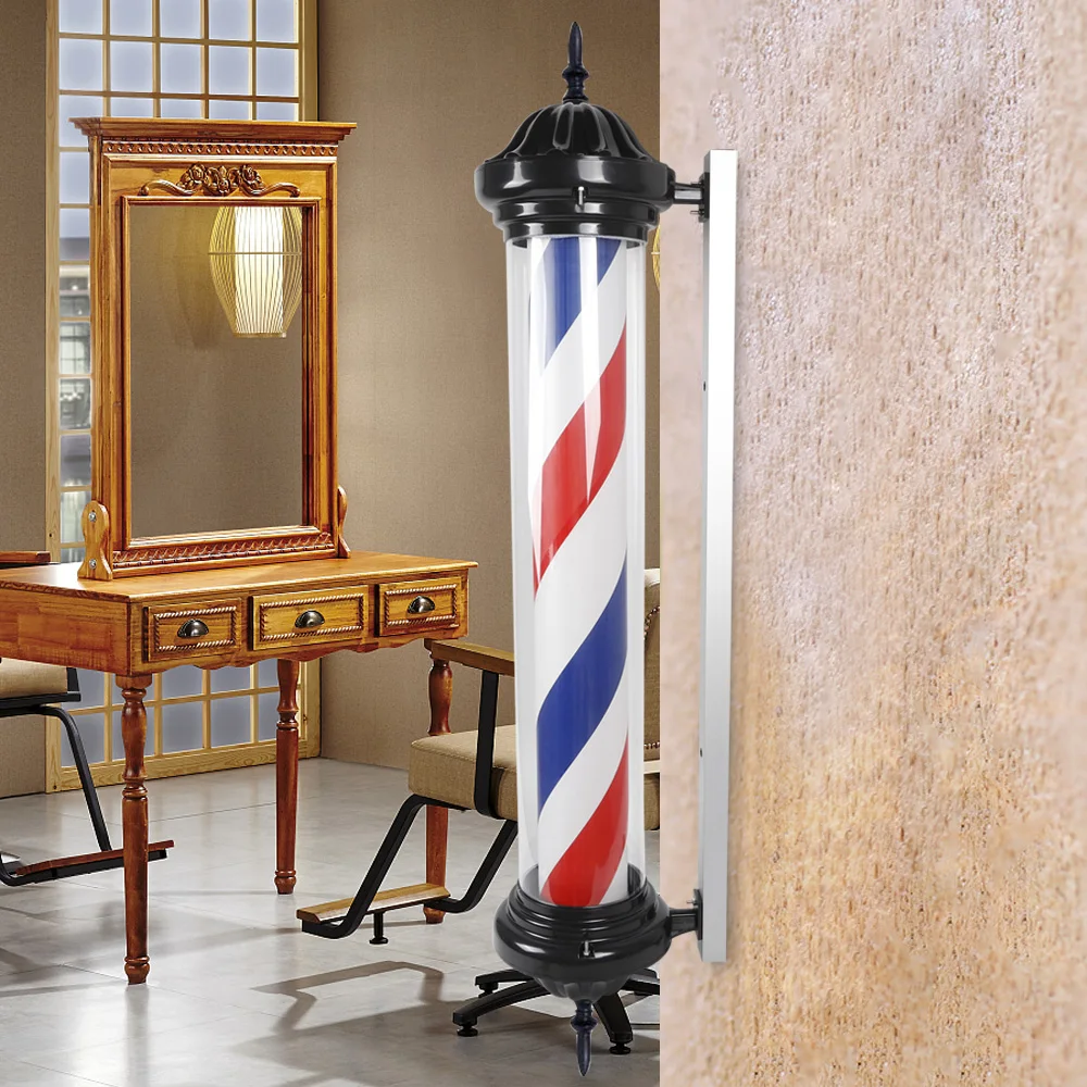Barber Light, Rotating Red, Blue, White Design, Aluminum and Iron, 105° Beam Angle, Efficient Lighting for Salons Barber Light, Rotating Red, Blue, White Design, Aluminum and Iron, 105° Beam Angle, Efficient Lighting for Salons