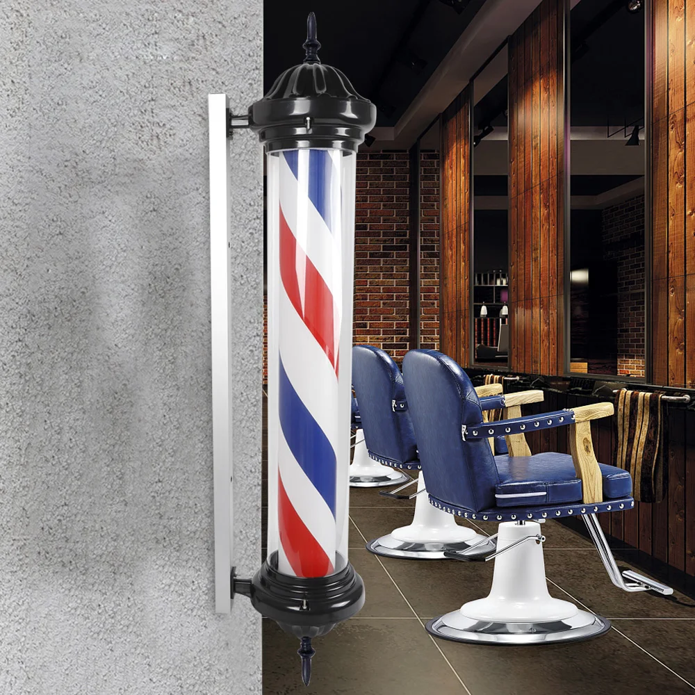 Barber Light, Rotating Red, Blue, White Design, Aluminum and Iron, 105° Beam Angle, Efficient Lighting for Salons Barber Light, Rotating Red, Blue, White Design, Aluminum and Iron, 105° Beam Angle, Efficient Lighting for Salons