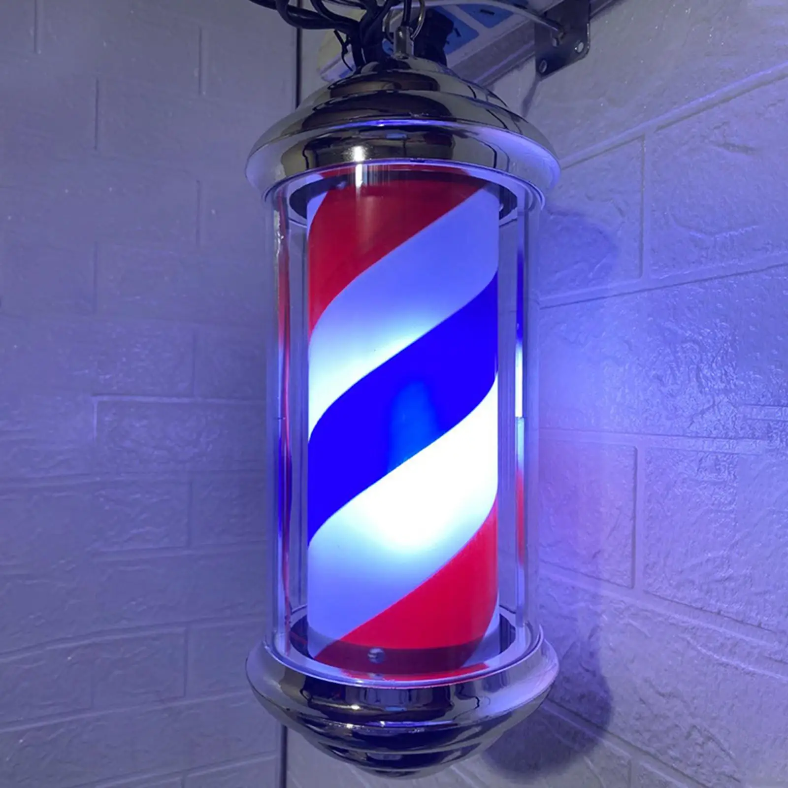 Barber Shop Pole Light Rotating Hair Salon Shop Sign Light Stripes with Hanging Bracket LED Light Salon Outdoor Party Barber Shop Pole Light Rotating Hair Salon Shop Sign Light Stripes with Hanging Bracket LED Light Salon Outdoor Party