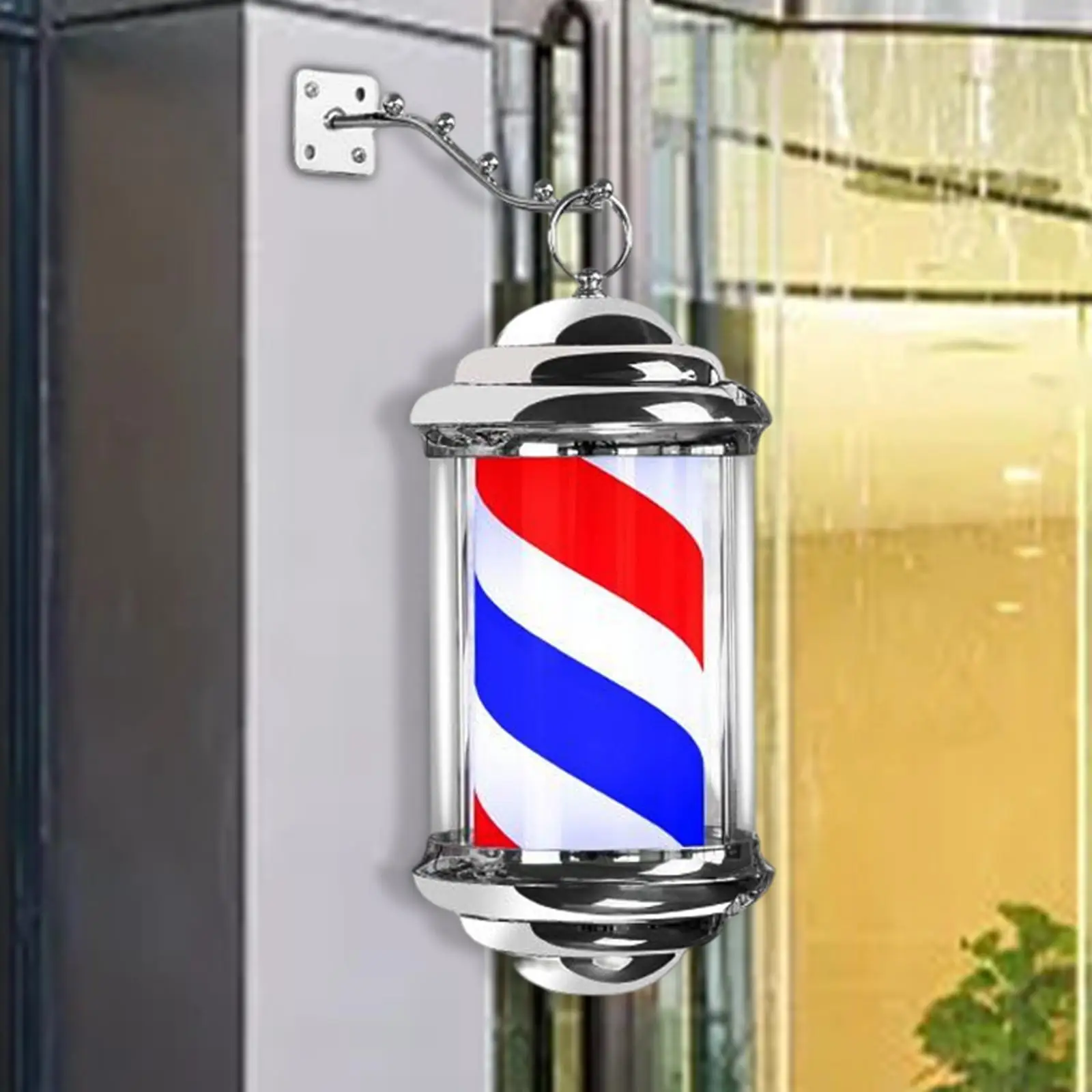 Barber Shop Pole Light Rotating Hair Salon Shop Sign Light Stripes with Hanging Bracket LED Light Salon Outdoor Party Barber Shop Pole Light Rotating Hair Salon Shop Sign Light Stripes with Hanging Bracket LED Light Salon Outdoor Party