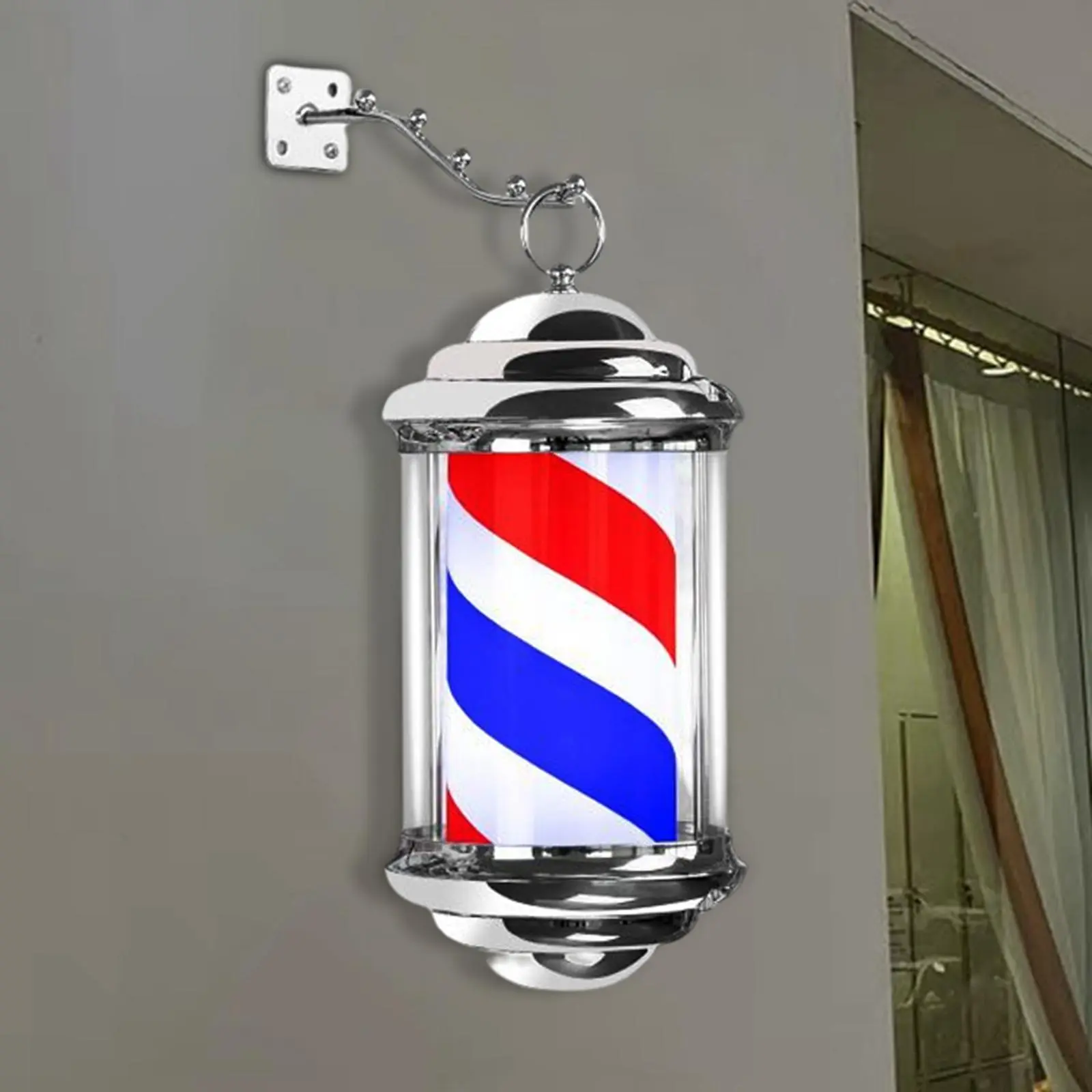 Barber Shop Pole Light Rotating Hair Salon Shop Sign Light Stripes with Hanging Bracket LED Light Salon Outdoor Party Barber Shop Pole Light Rotating Hair Salon Shop Sign Light Stripes with Hanging Bracket LED Light Salon Outdoor Party