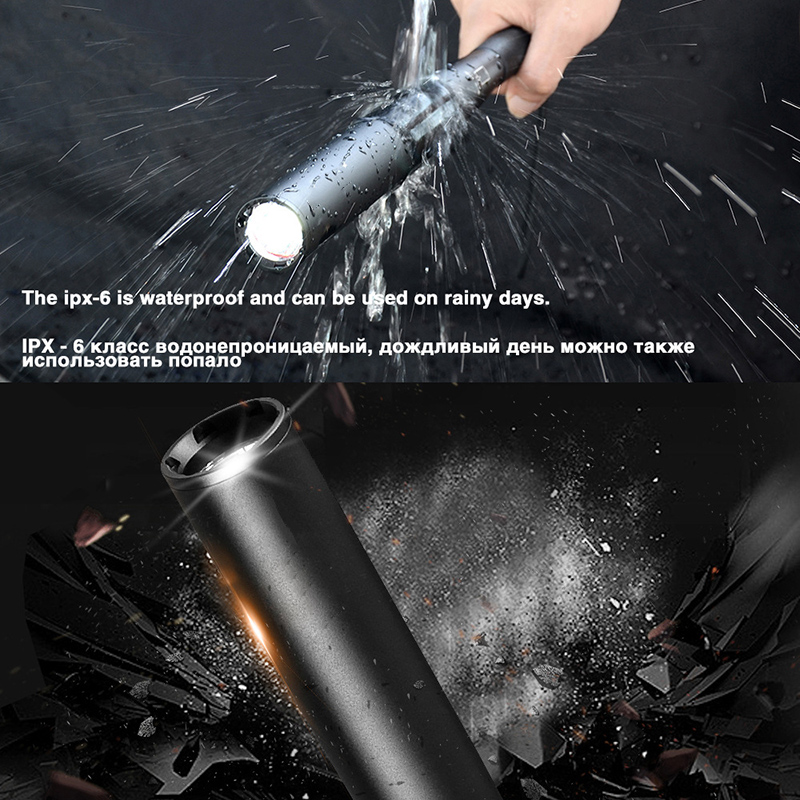 Baseball Bat Led Flashlight Waterproof Super Bright Aluminium Alloy Torch For Emergency And Self Defense Outdoor