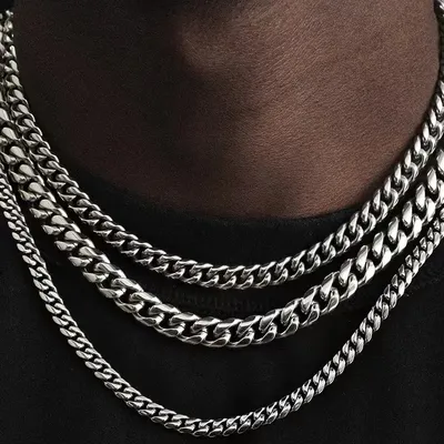 Basic Punk Stainless Steel Curb Cuban Necklaces For Men Women Black Gold Color Link Chain Chokers Solid Metal Jewelry