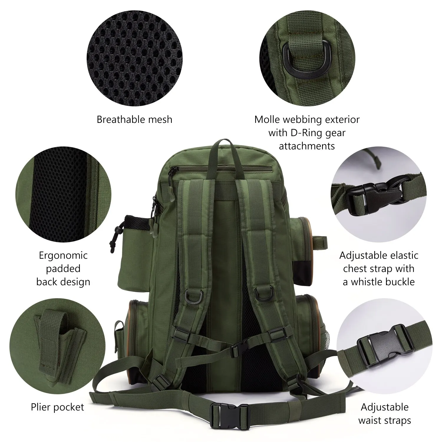Bassdash Fishing Bag Tackle Backpack Lightweight Tactical Tackle Box Multifunctional Bassdash Fishing Bag Tackle Backpack Lightweight Tactical Tackle Box Multifunctional
