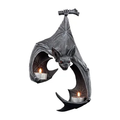 Bat Wall Mount Holder Sconce Wall Tealight Holder Stand Resin Crafts for Living Room, Bathroom, Yard