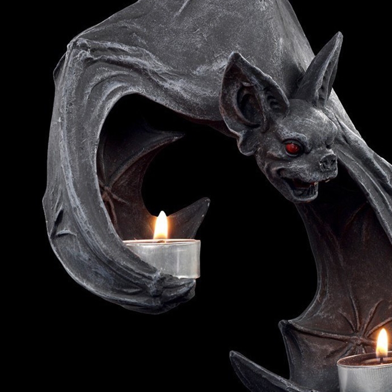 Bat Wall Mount Holder Sconce Wall Tealight Holder Stand Resin Crafts for Living Room, Bathroom, Yard