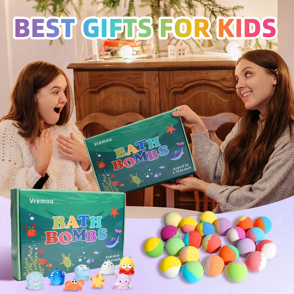 Bath Bombs for Kids with Surprise Inside, 24 Pack Kids Bath Bombs Gift Set, Natural Organic Kids Bubble Bath Fizzy for Bath Bombs for Kids with Surprise Inside, 24 Pack Kids Bath Bombs Gift Set, Natural Organic Kids Bubble Bath Fizzy for