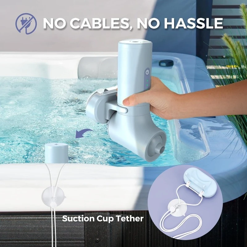 Bath Jet Spa, Bath Jet/Bubble Mode, Cordless Portable Bathtub Accessories with 3-Level Adjustable Speed, Bathtub Jets