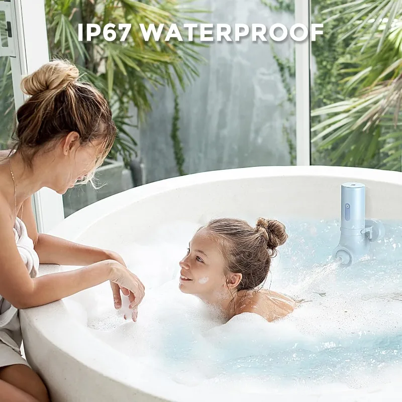 Bath Jet Spa, Bath Jet/Bubble Mode, Cordless Portable Bathtub Accessories with 3-Level Adjustable Speed, Bathtub Jets
