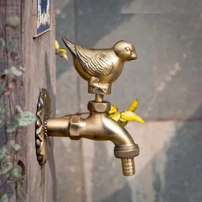 Bathroom Garden Faucet Antique Brass Kindergarden Wall Mount Animal Cold Water Faucet Basin Faucet