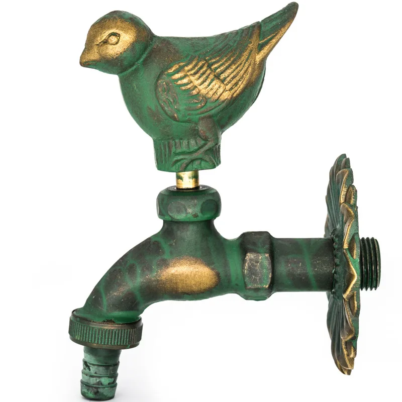 Bathroom Garden Faucet Antique Brass Kindergarden Wall Mount Animal Cold Water Faucet Basin Faucet