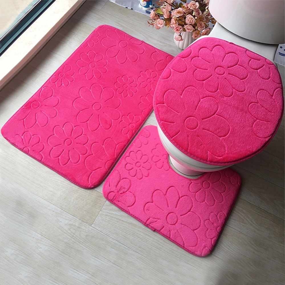 Bathroom Rug Sets 3PC Anti-Slip Mats Bathroom Rug Sets 3PC Anti-Slip Mats