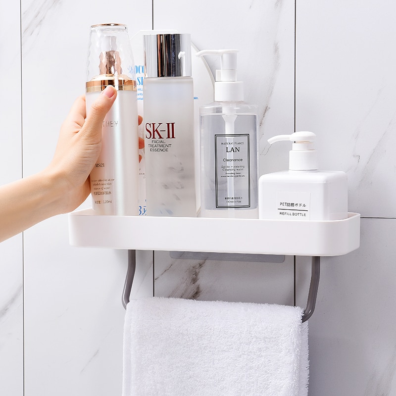 Bathroom Shelf with Towel Bar