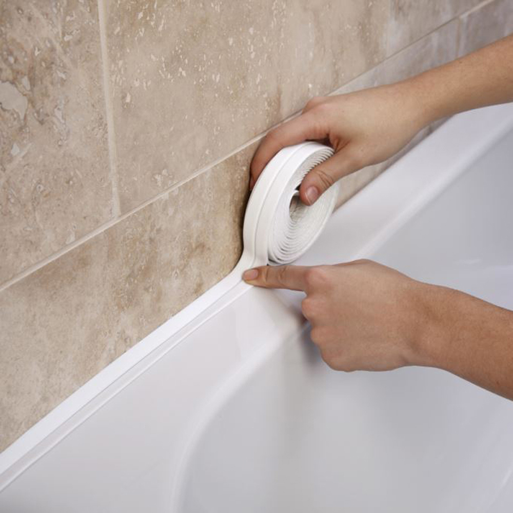 Bathroom Shower Sink Bath Sealing Tapes PVC Adhesive Sealing Strips Waterproof Wall Stickers for Bathroom Kitchen
