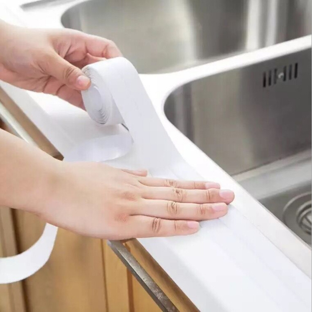 Bathroom Shower Sink Bath Sealing Tapes PVC Adhesive Sealing Strips Waterproof Wall Stickers for Bathroom Kitchen