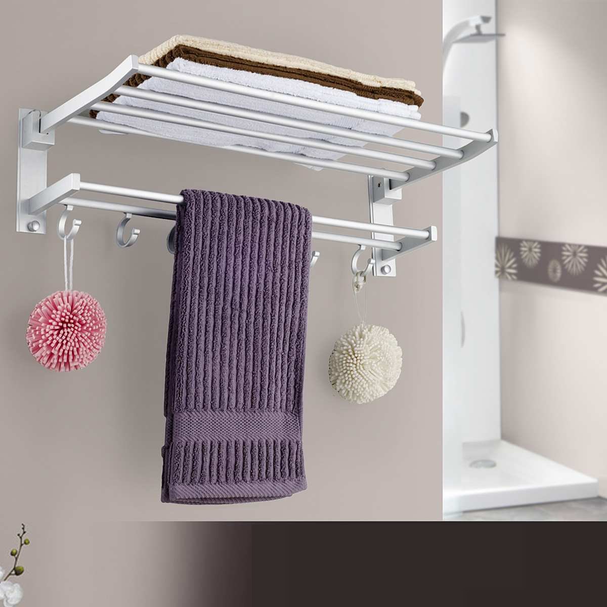 Bathroom Towel Shelf Clothes Rack