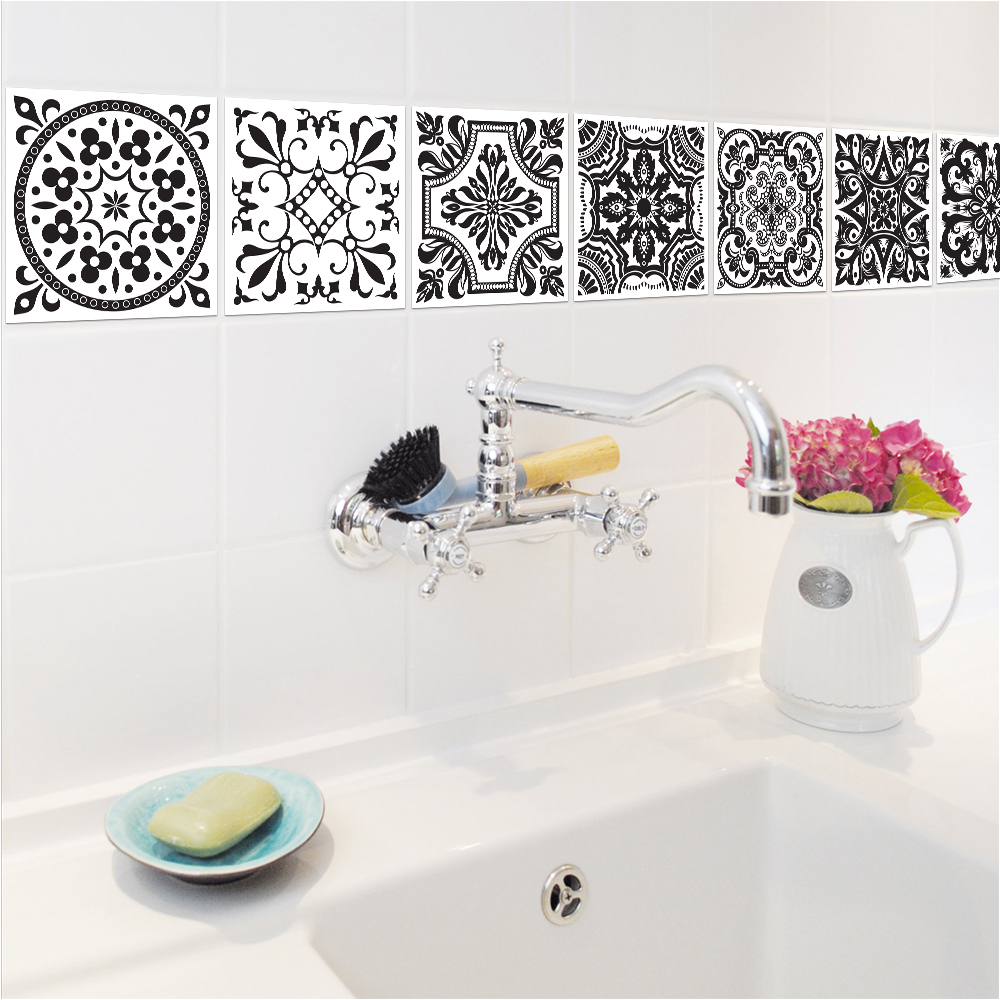 Bathroom Wall Decals and Tile Stickers (Set of 10)