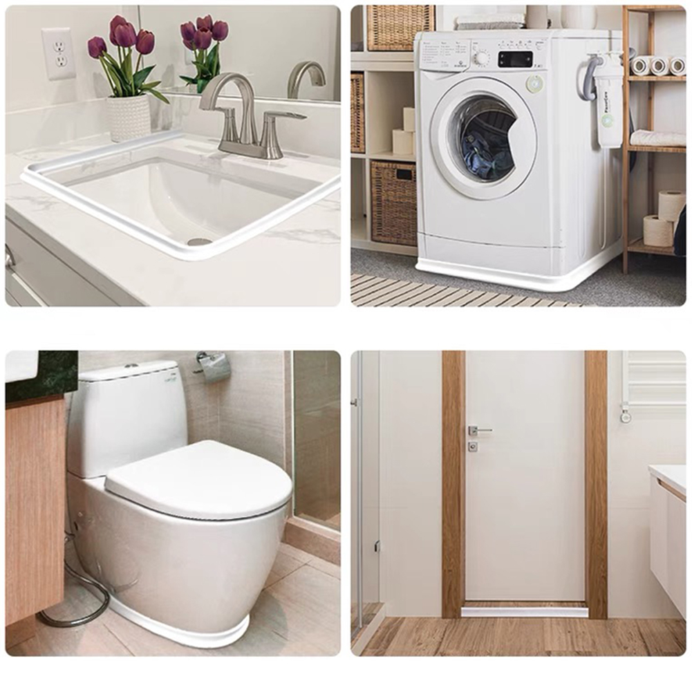 Bathroom Water Stopper Silicone Retaining Strip Water Shower Dam Flood Barrier Dry And Wet Separation Blocker