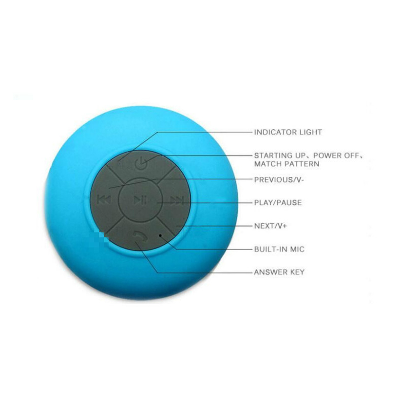 Bathroom Waterproof Drop Bluetooth Speaker Kitchen With Large Suction Cup Mini Wireless Portable Stereo