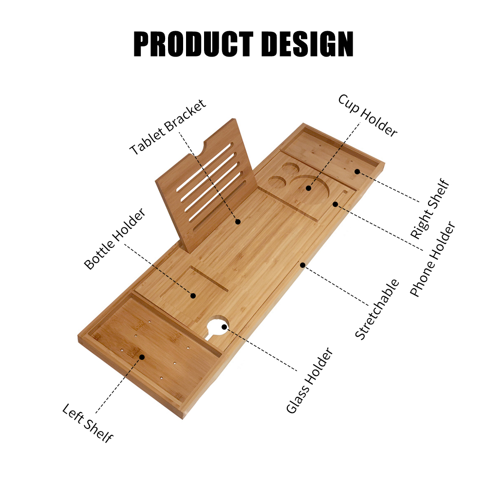 Bathtub Tray Bamboo Tub Rack