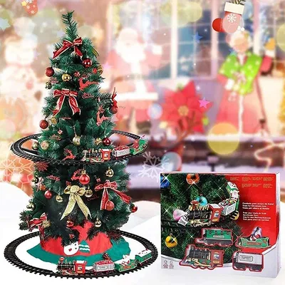 Battery Operate Railway Train with Sound&Light Railway Car Toys Christmas Train Tree Decoration Track Electric Toys for Battery Operate Railway Train with Sound&Light Railway Car Toys Christmas Train Tree Decoration Track Electric Toys for