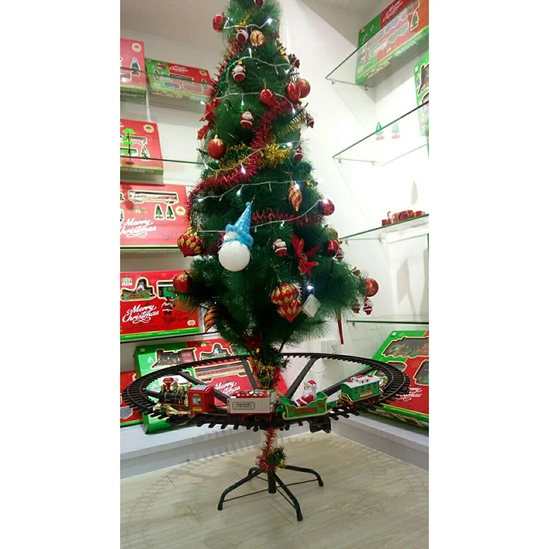 Battery Operate Railway Train with Sound&Light Railway Car Toys Christmas Train Tree Decoration Track Electric Toys for Battery Operate Railway Train with Sound&Light Railway Car Toys Christmas Train Tree Decoration Track Electric Toys for